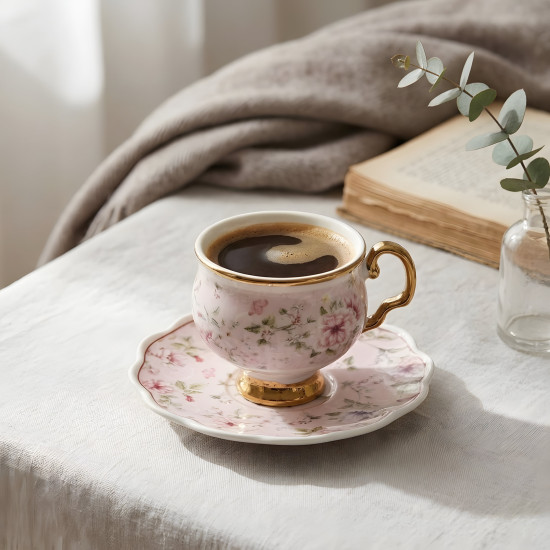 Coffee Cup and Saucer Set - 12 Pcs